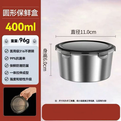 A 316 stainless steel airtight food storage container