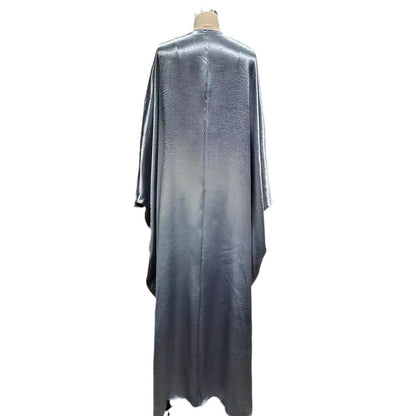 New Middle East Muslim Dubai Clothing Fashion Elegant Cardigan Snowflake Satin Dress Robe - Mixbatch