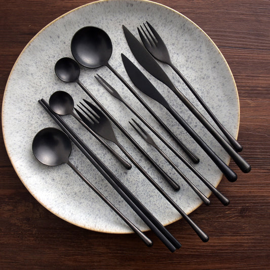 A retro old black tableware set