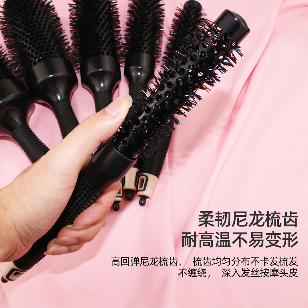 A Non-slip Rubber Handle Ceramic Curling Comb