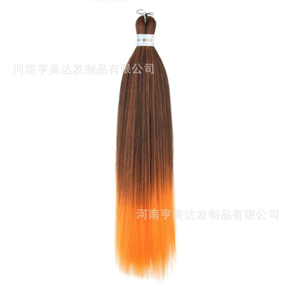 A EZ Color 26inch Women Chemical Fiber Long Straight Hair Large Easy Braided Hair Low Temperature Silk Long Straight Hair Wig - Mixbatch