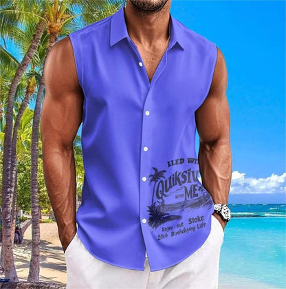 A Shirt Men's Sleeveless Lapel