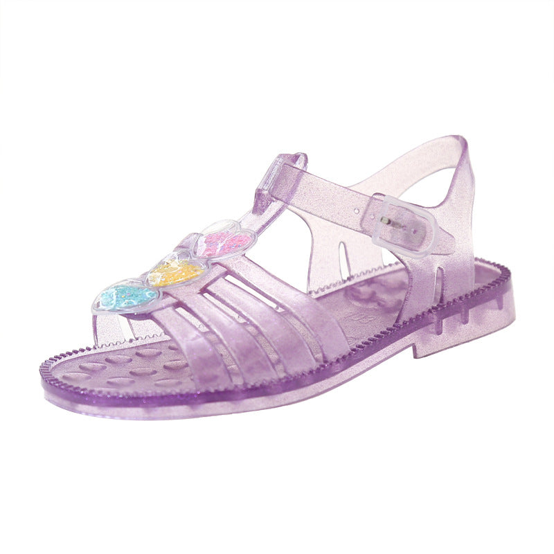 A girl open toe crystal shoes baby foreign style princess shoes - Mixbatch