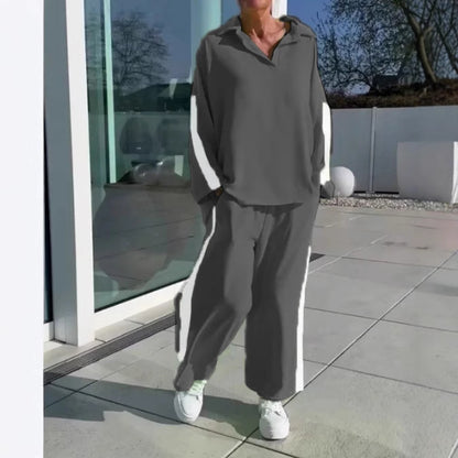 A lady's long-sleeved trousers suit