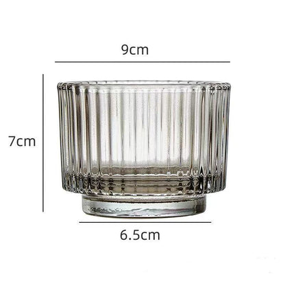 A gradual change of color candle cup empty glass candlestick
