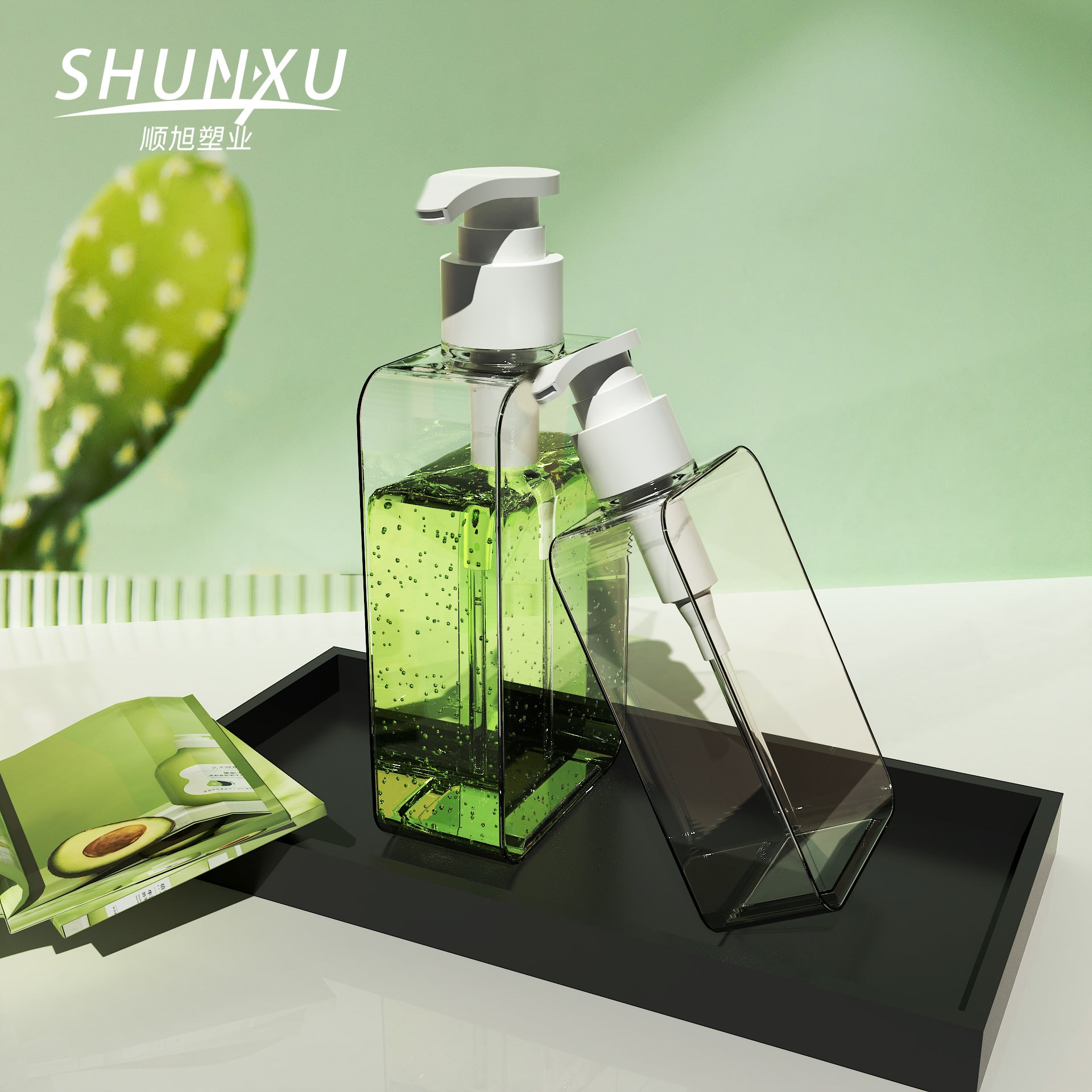 A 300ml transparent bottle Pet cat and dog fragrant body wash bottle PETG sub-packaging 200ml square plastic dilution bottle - Mixbatch