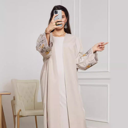 Women's Robe Embroidered Middle Eastern Muslim Clothing Cardigan Dress Long Dress Bat Sleeve - Mixbatch