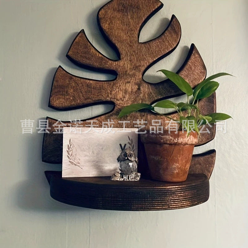 A new wooden creative wall hanging texture wooden indoor and outdoor potted plants wall hanging wall