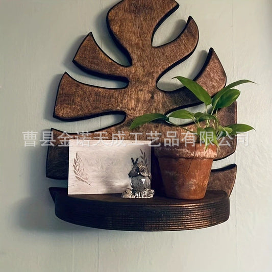 A new wooden creative wall hanging texture wooden indoor and outdoor potted plants wall hanging wall
