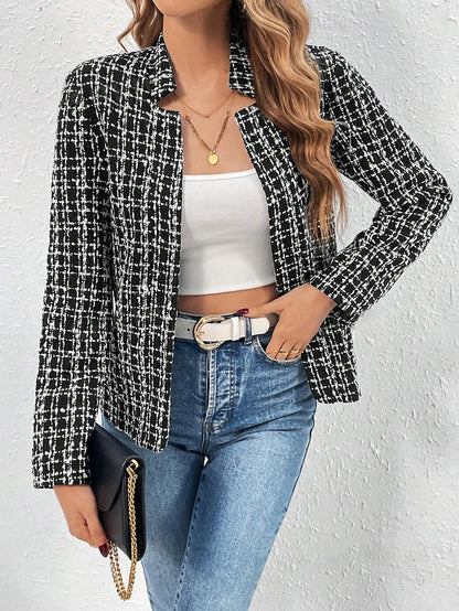 A Autumn European and American foreign trade cross-border women's cardigan slim-fitting small fragrant temperament office small blazer women