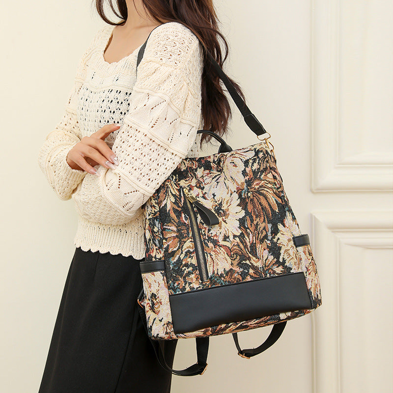 A new American retro trend backpack large capacity simple niche women's backpack - Mixbatch