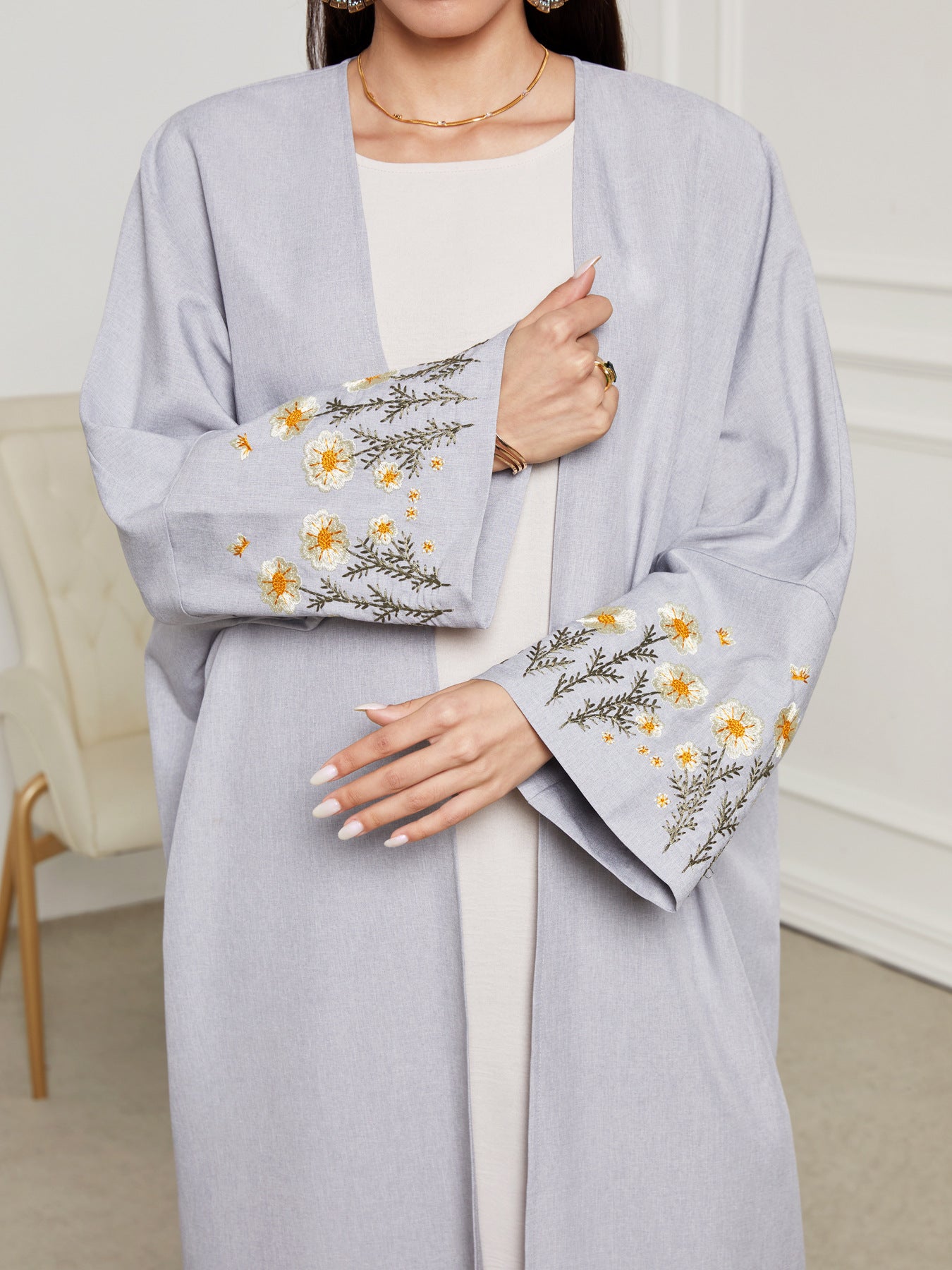 New Middle Eastern Clothing Muslim Fashion Elegant Cardigan Embroidered Dress Robe - Mixbatch