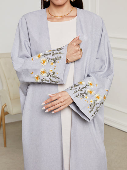 New Middle Eastern Clothing Muslim Fashion Elegant Cardigan Embroidered Dress Robe - Mixbatch