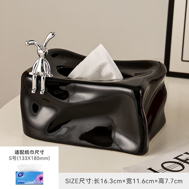 A ceramic tissue box decorative ornament