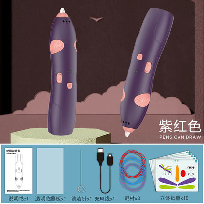 A 3D  Bulid-in battery children DIY printing pen USB charging use