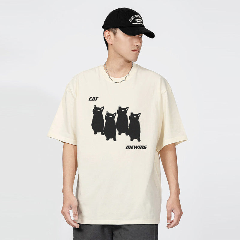 A short-sleeved printed T-shirt