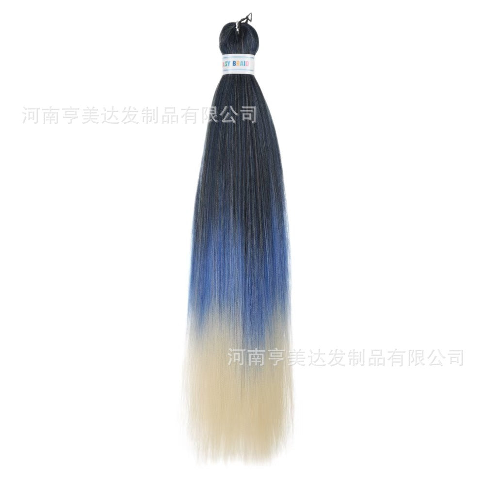 A EZ Color 26inch Women Chemical Fiber Long Straight Hair Large Easy Braided Hair Low Temperature Silk Long Straight Hair Wig - Mixbatch