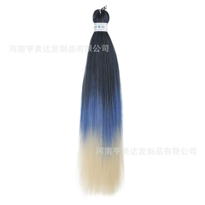A EZ Color 26inch Women Chemical Fiber Long Straight Hair Large Easy Braided Hair Low Temperature Silk Long Straight Hair Wig - Mixbatch