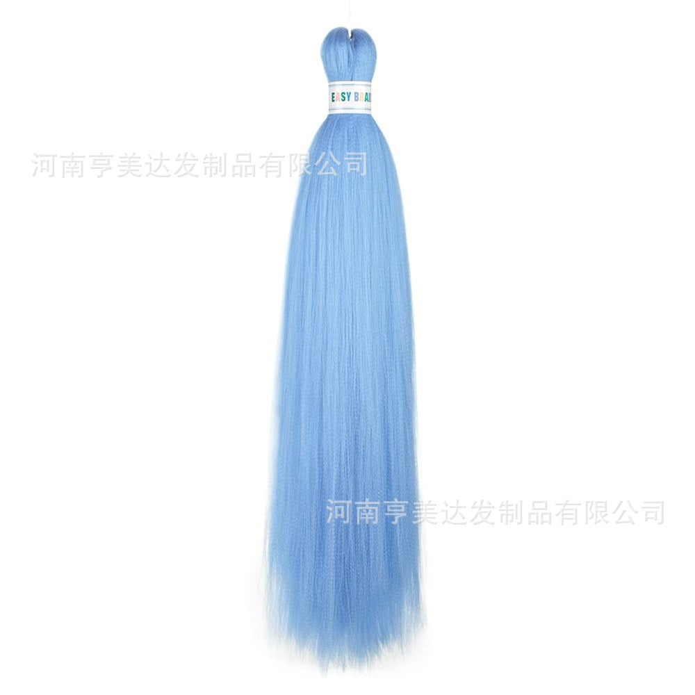A EZ Color 26inch Women Chemical Fiber Long Straight Hair Large Easy Braided Hair Low Temperature Silk Long Straight Hair Wig