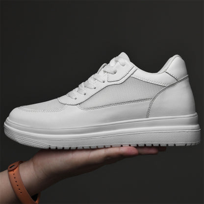 A men's shoes summer breathable couple heightening shoes 8cm men's cowhide inner
