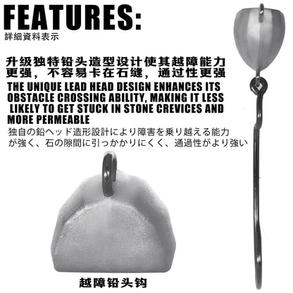 A Obstacle-resistant Jig Head Hooks for Soft Baits