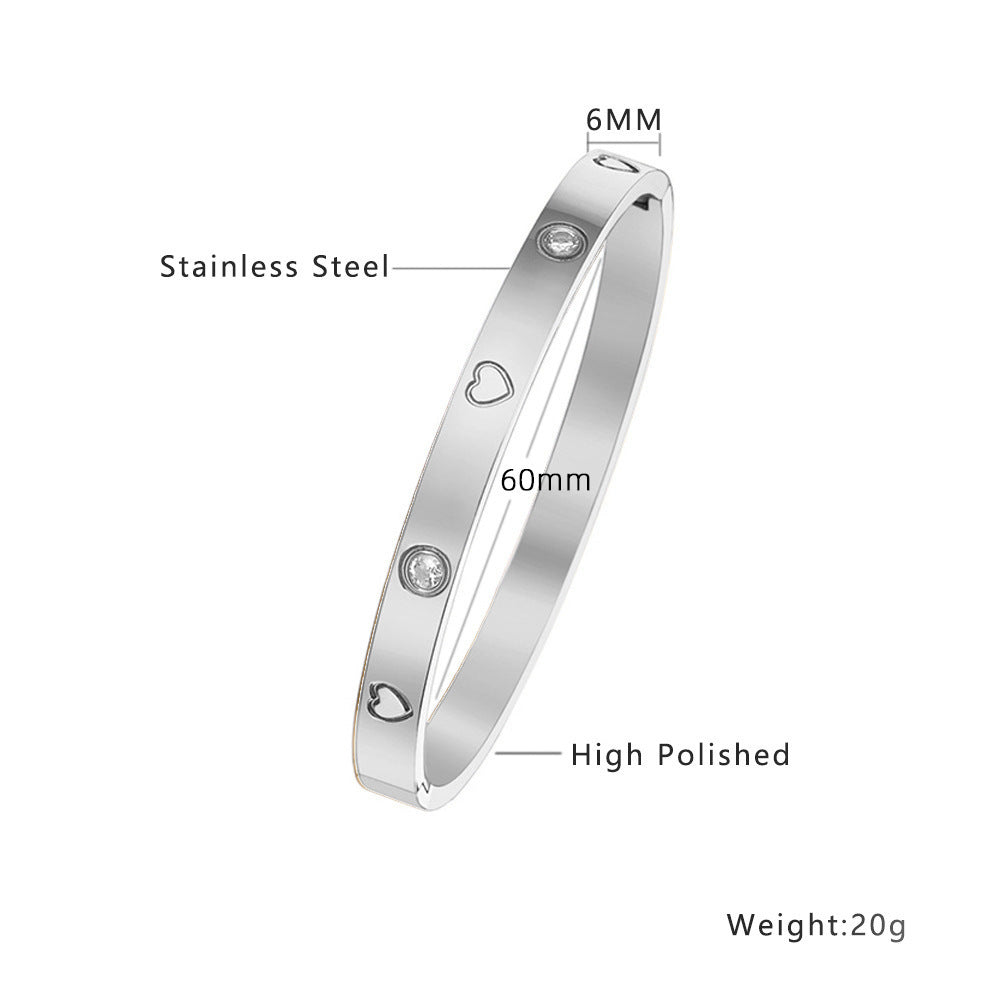 AC European and American cross-border women's electroplated four-leaf clover gold high-end women's jewelry wholesale non-fading jewelry titanium steel bracelet