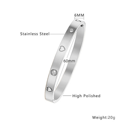AC European and American cross-border women's electroplated four-leaf clover gold high-end women's jewelry wholesale non-fading jewelry titanium steel bracelet