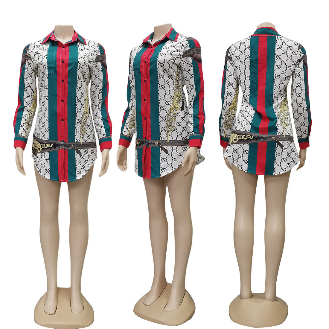 A J2222 European and American cross-border women's clothing, fashion cardigan loose casual shirt, spot