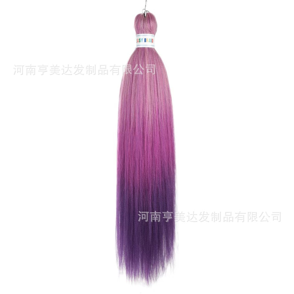 A EZ Color 26inch Women Chemical Fiber Long Straight Hair Large Easy Braided Hair Low Temperature Silk Long Straight Hair Wig