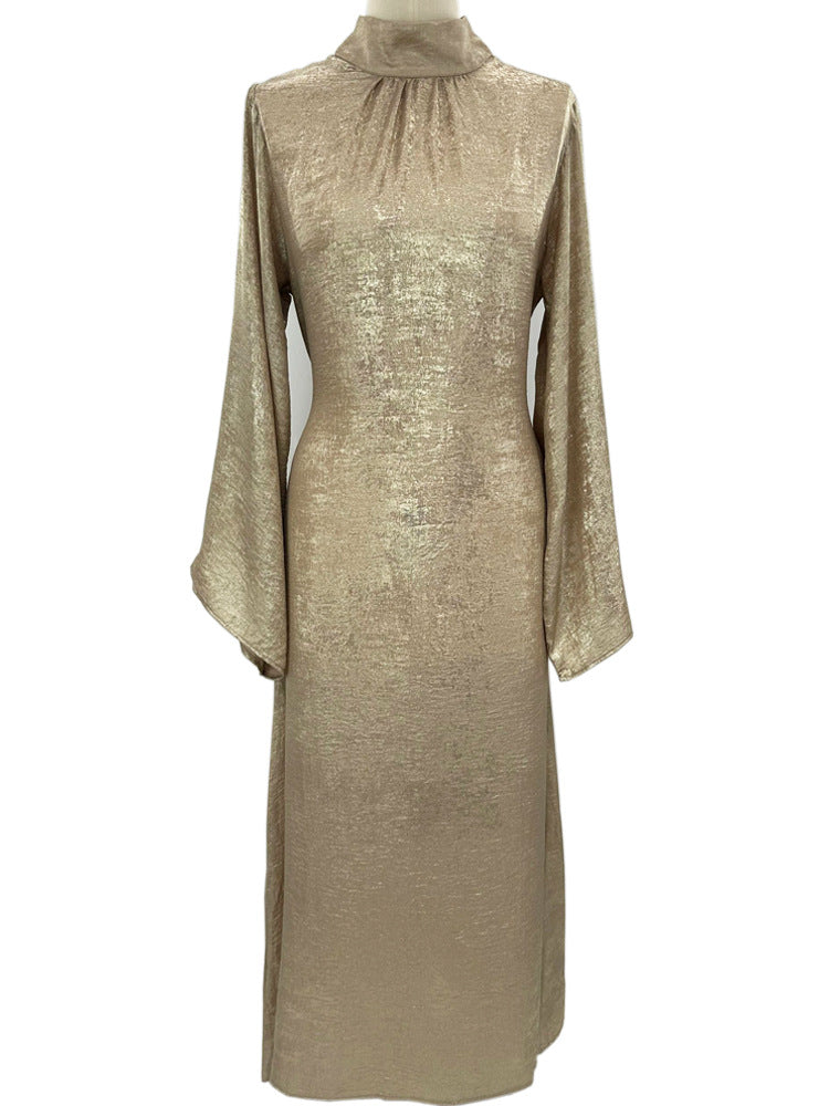 Muslim Women's Dress Dubai Morocco Middle Eastern Dress Flash Bronzing Dress Robe - Mixbatch