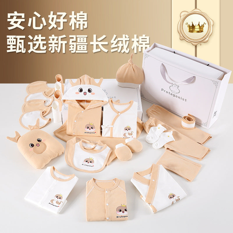 A13 Cross-border newborn high-end meeting gift Xinjiang long-staple cotton newborn full moon baby newborn pure cotton gift box - Mixbatch