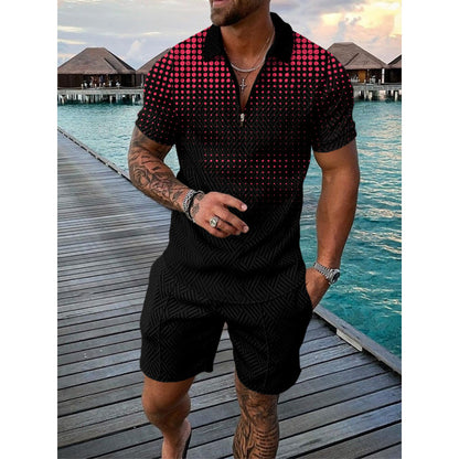A short-sleeved shorts set