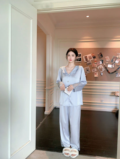 A silk long-sleeved suit