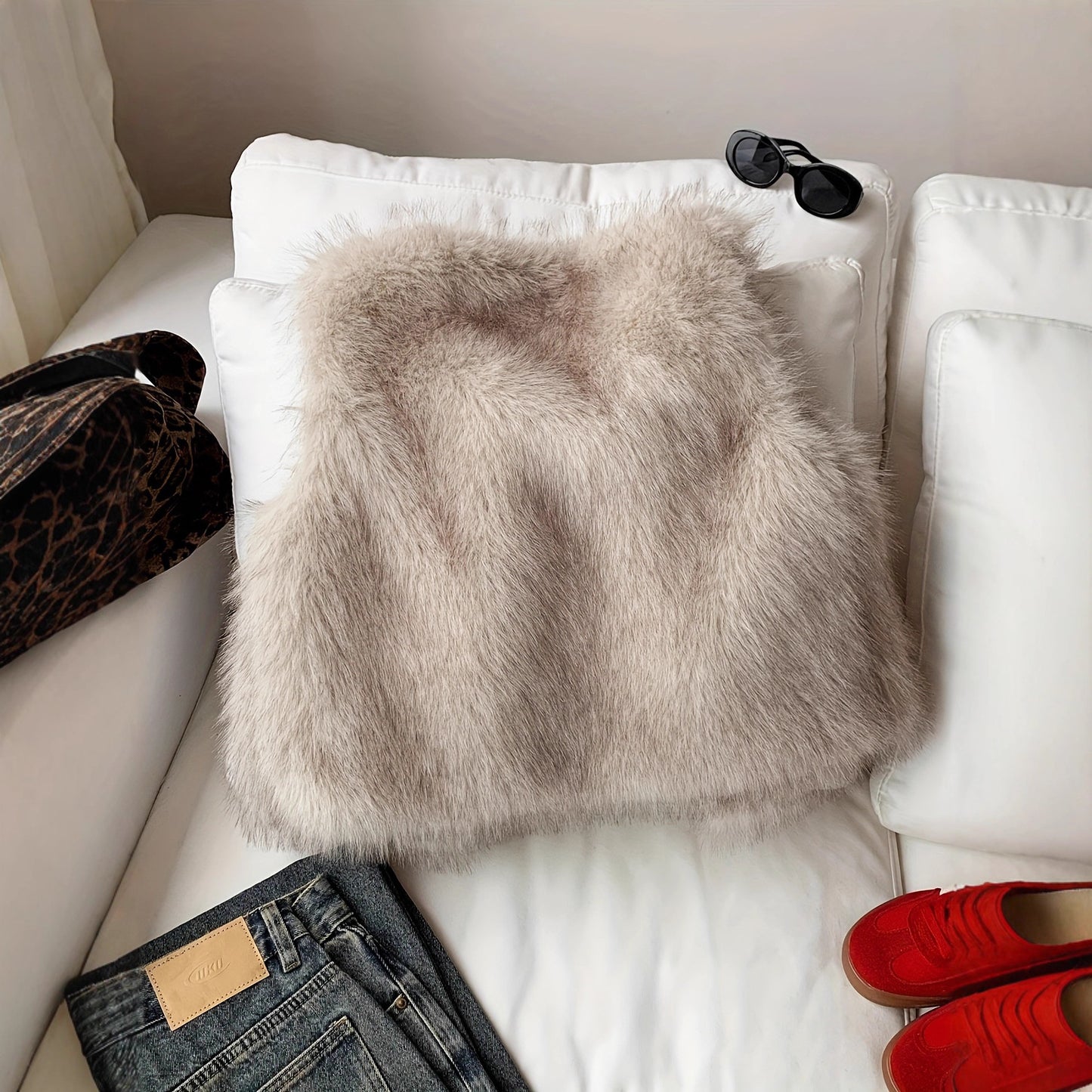 A faux fur jacket