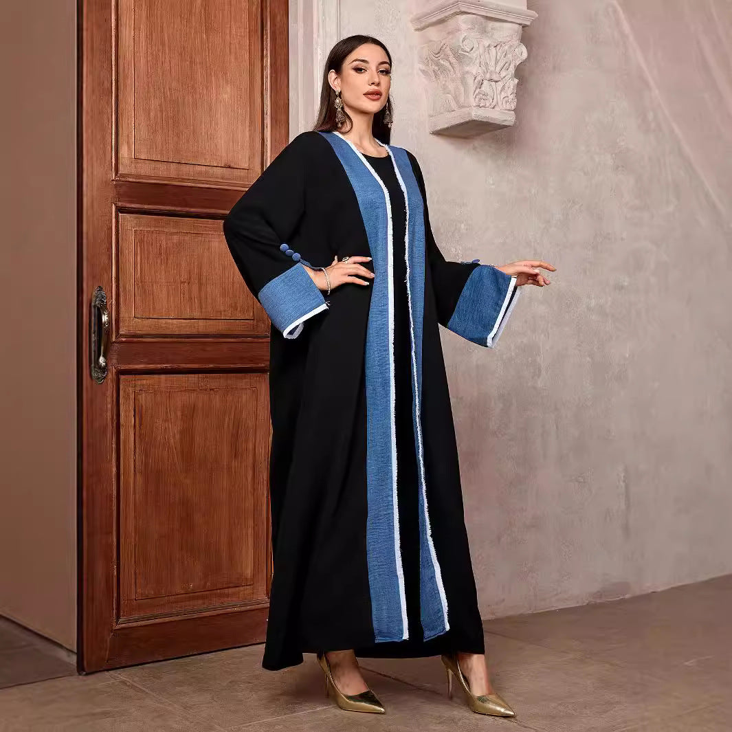 Women's Cardigan Robe Elegant Contrasting Tassel Dress Middle East Muslim Dubai Arab - Mixbatch