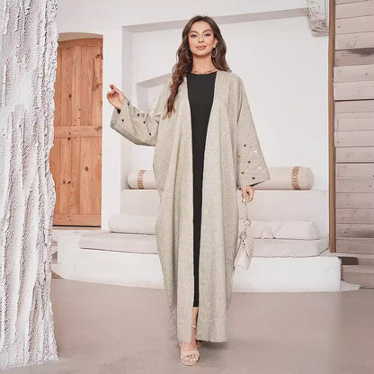 Embroidered Middle Eastern Muslim Cardigan Robe Embroidered Dress Women's Clothing - Mixbatch
