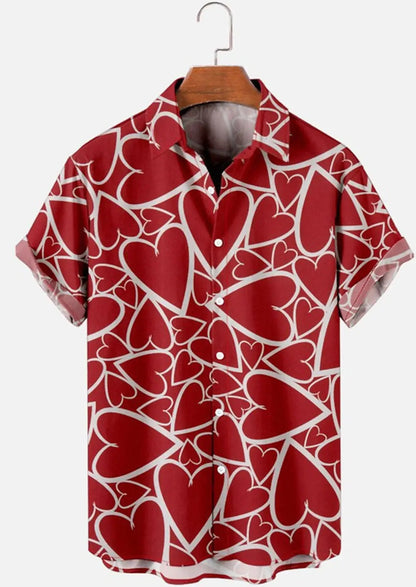 A love pattern short sleeve shirt