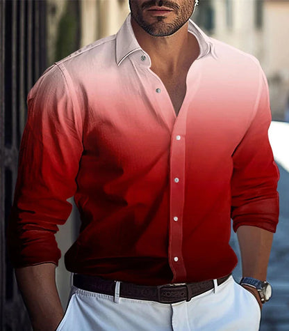 A long-sleeved shirt with gradual change of color