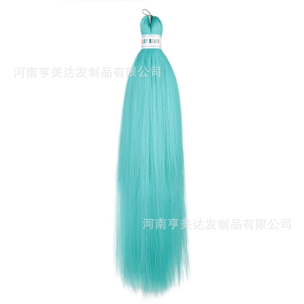 A EZ Color 26inch Women Chemical Fiber Long Straight Hair Large Easy Braided Hair Low Temperature Silk Long Straight Hair Wig