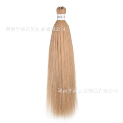 A EZ Color 26inch Women Chemical Fiber Long Straight Hair Large Easy Braided Hair Low Temperature Silk Long Straight Hair Wig - Mixbatch