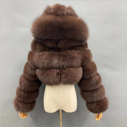 A fur coat imitation fox fur