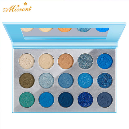 A 15-color eyeshadow disc, Four Seasons Makeup eyeshadow box, earth matte pearlescent gold onion beauty powder, no logo eyeshadow - Mixbatch