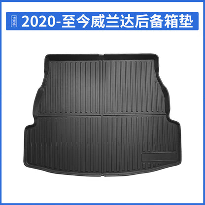 A car trunk floor mat