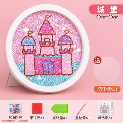 A diamond sticker paste point diamond painting toy little girl handmade children DIY - Mixbatch