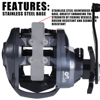 A Heavy-duty Wide-body Lure Reel – Anti-corrosion Saltwater Design