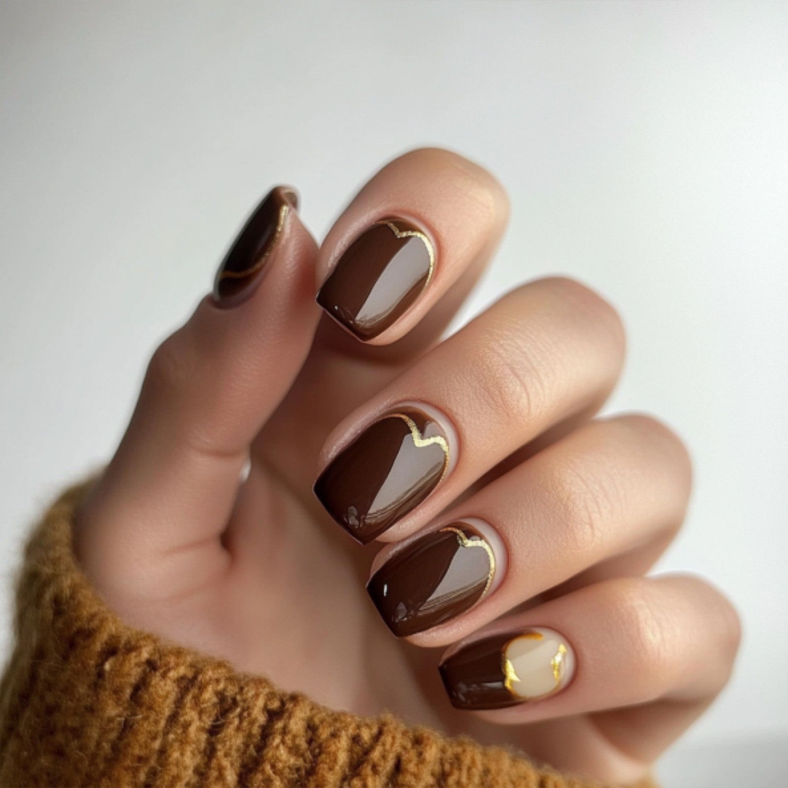 A cross-border explosion European and American style nail piece with diamond long square French manicure three-dimensional love broken diamond wearing nail wholesale - Mixbatch