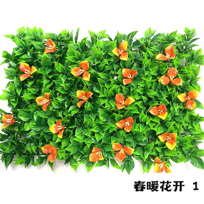A simulated plant wall green plant background wall door head shopping mall interior decoration plant plastic Milan fake flower lawn