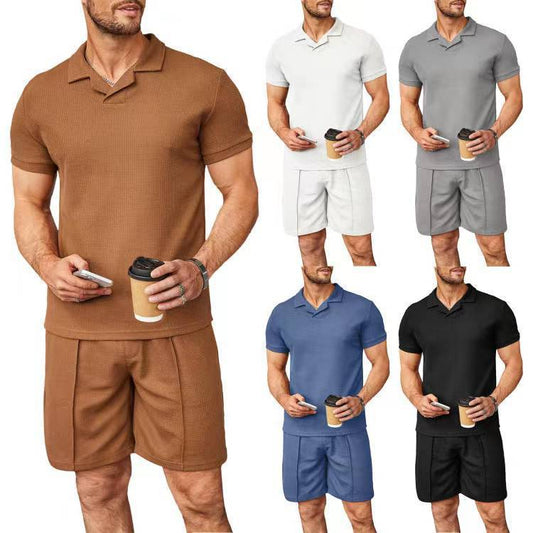 A polo shirt V-neck short-sleeved men's suit