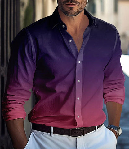 A long-sleeved shirt with gradual change of color