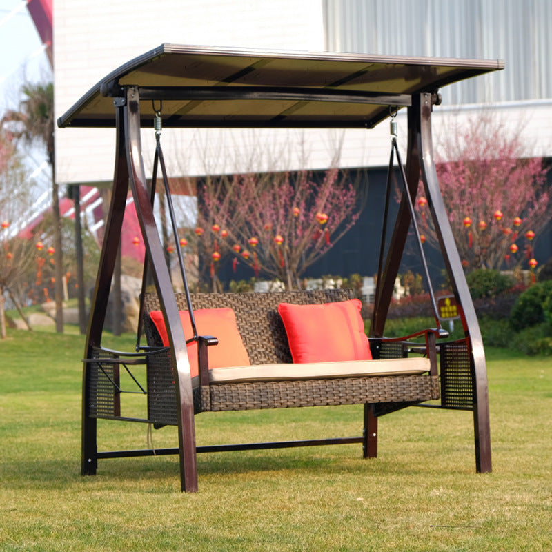 A outdoor swing rocking chair